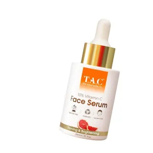 10% Vitamin C Face Serum With 2% Hyaluronic For Face Brightening, Toning, Glowing Skin | Highly Effective Vit C Serum For Men & Women - 30Ml