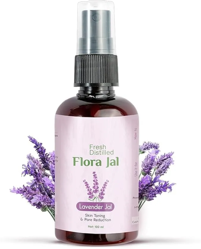100% Pu.re Lavender Jal - Lavender Water - Toner, Face-Mist, Astringent & Face Spray- Ayurvedic Steam-Distilled for Oil-Control, Acne-Control, Skin Hydration (Pack of 1, 100 ml)