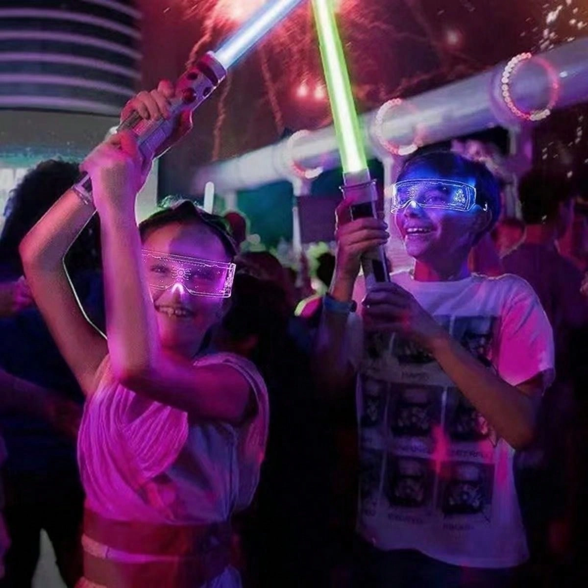 1pc Unisex Monochrome Light Up Glasses, Fashionable And Futuristic Luminous Decorative Glasses, Perfect For Parties, Photography, And Daily Life Street