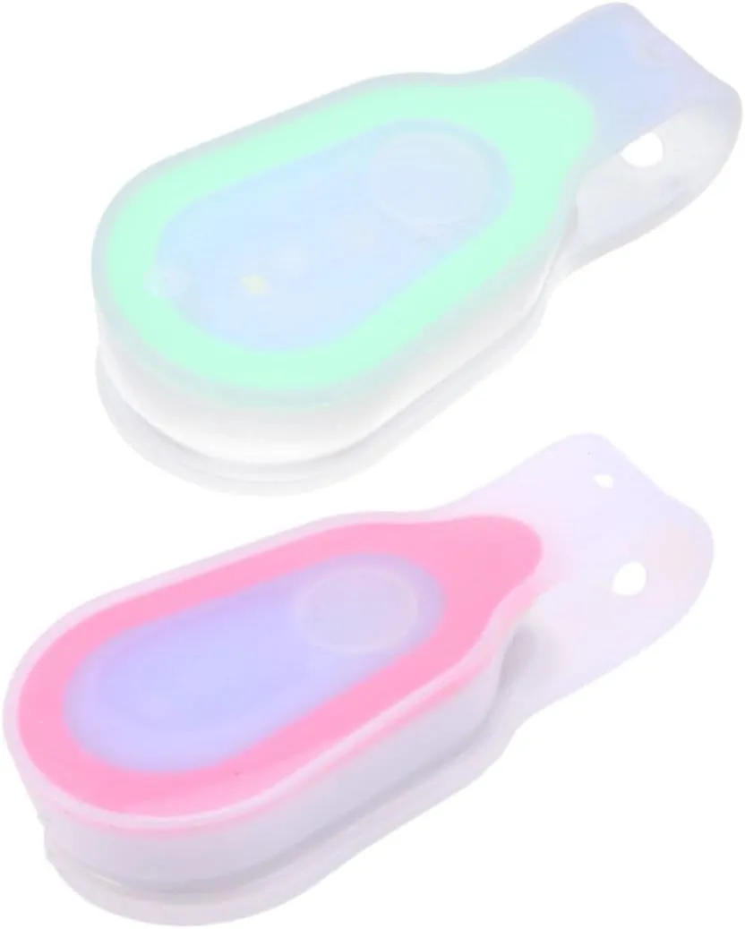 2 Pack Running Light Clip for Jogging Biking Night Running Gear High Visibility Safety Lights Random Color