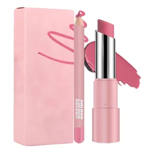 2025 New Lifter Glaze Lip Balm, 24-hour Moisturizing Shine, Lifter Glaze Oil Balm, Two-In-One Set Lip Liner With Non-Stick Cup Long-Lasting Waterproof Lipstick Lipstick Set (07#)