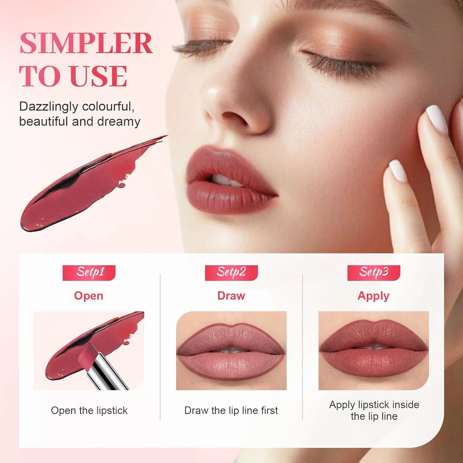 2025 New Lifter Glaze Lip Balm, 24-hour Moisturizing Shine, Lifter Glaze Oil Balm, Two-In-One Set Lip Liner With Non-Stick Cup Long-Lasting Waterproof Lipstick Lipstick Set (07#)