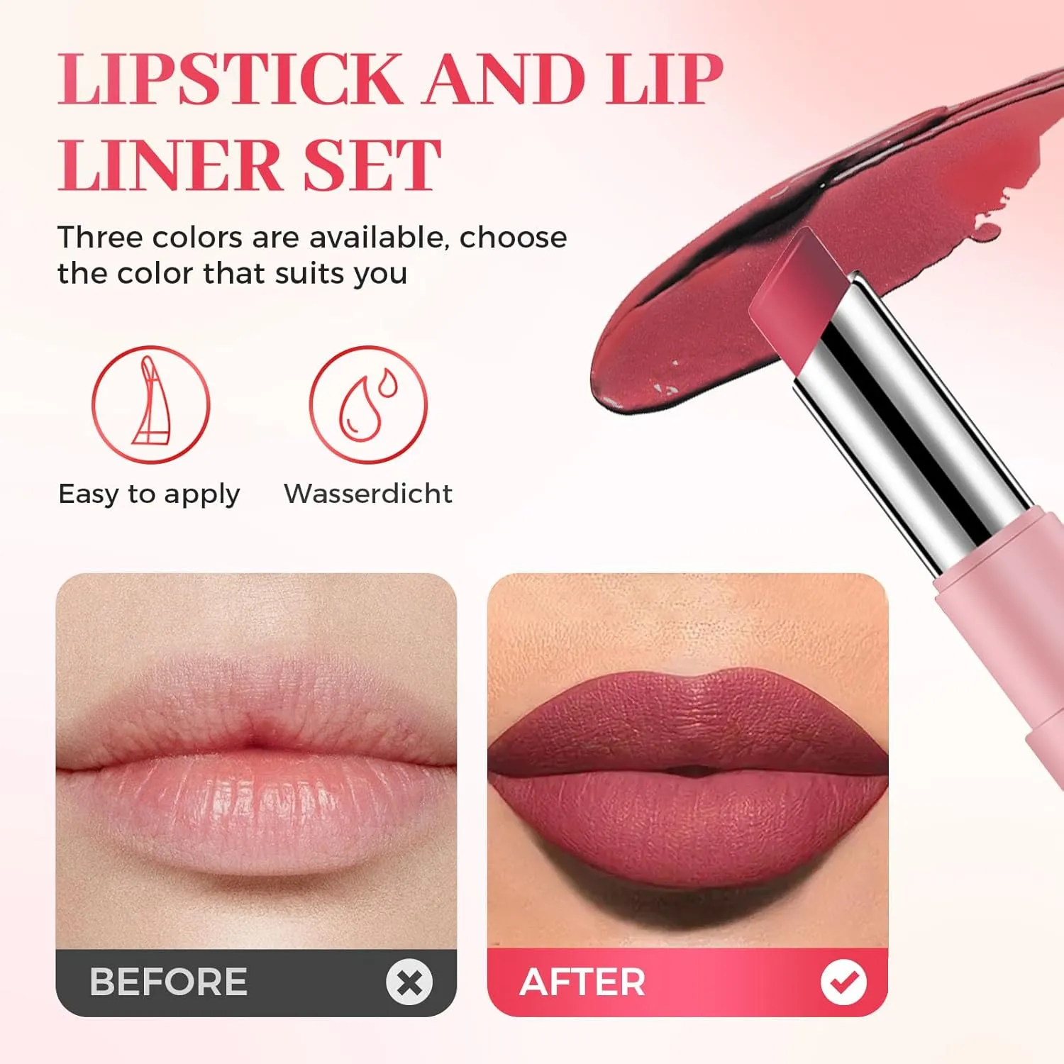 2025 New Lifter Glaze Lip Balm, 24-hour Moisturizing Shine, Lifter Glaze Oil Balm, Two-In-One Set Lip Liner With Non-Stick Cup Long-Lasting Waterproof Lipstick Lipstick Set (07#)