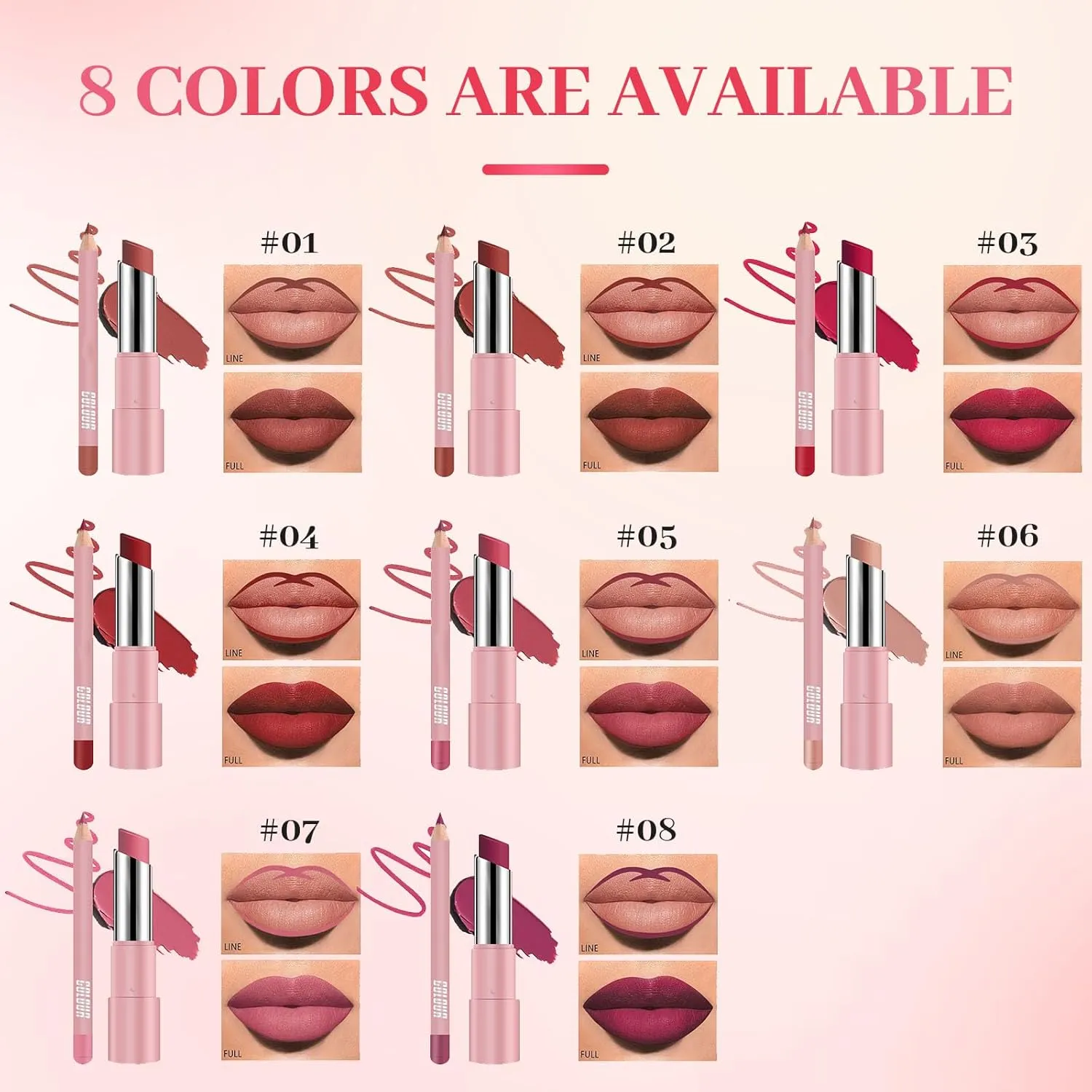 2025 New Lifter Glaze Lip Balm, 24-hour Moisturizing Shine, Lifter Glaze Oil Balm, Two-In-One Set Lip Liner With Non-Stick Cup Long-Lasting Waterproof Lipstick Lipstick Set (07#)