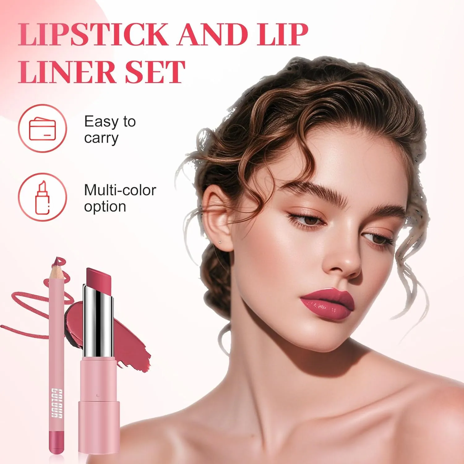 2025 New Lifter Glaze Lip Balm, 24-hour Moisturizing Shine, Lifter Glaze Oil Balm, Two-In-One Set Lip Liner With Non-Stick Cup Long-Lasting Waterproof Lipstick Lipstick Set (07#)