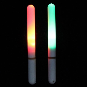 2 Pieces Fishing Rod Luminous Stick Light LED Removable Float Night Tackle, Waterproof Glowing Lamp with ABS Material, Includes 4 Buckles for Sea and Rock Fishing