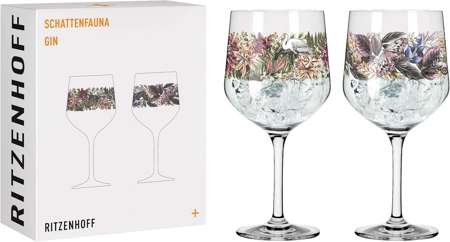 3691001 Schattenfauna #1 Gin Set, Crystal Glass, Multicoloured