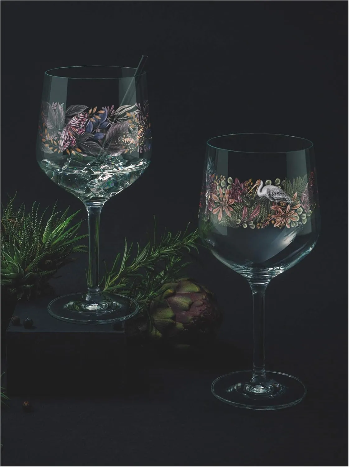 3691001 Schattenfauna #1 Gin Set, Crystal Glass, Multicoloured