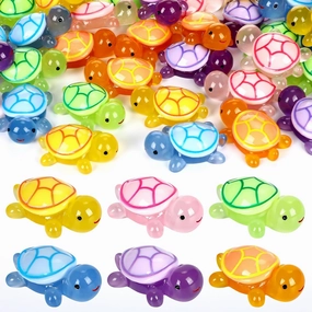 36 Pcs Luminous Large Turtle Glow in The Dark Resin Turtle Resin Sea Animal Miniature Glow in The Dark Figurines Statue for Dollhouse Micro Landscape Fairy Garden DIY Craft Decor
