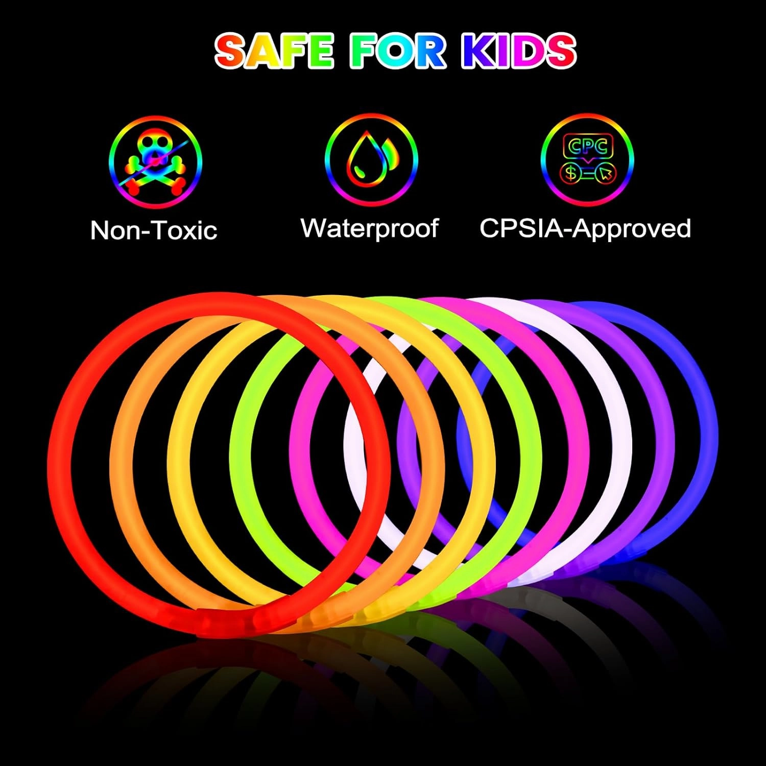 400 Pack Glow Sticks Bulk Party Favors 8" Glow in the Dark Party Supplies Neon Party Decorations for Adults Kids Light Up Glow Bracelets Necklaces Birthday Wedding Halloween Christmas Easter Party