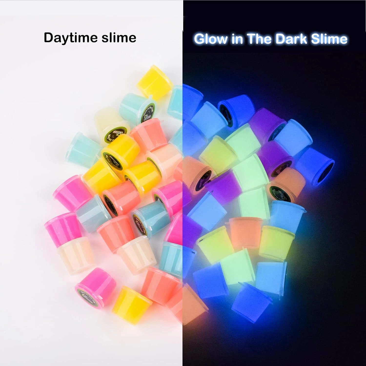 48 Pack Galaxy Slime, Glow in The Dark Slime Kit Party Favors for Girls and Boys, Non Sticky, Super Soft, Wet, Stress Relief Putty Toys.