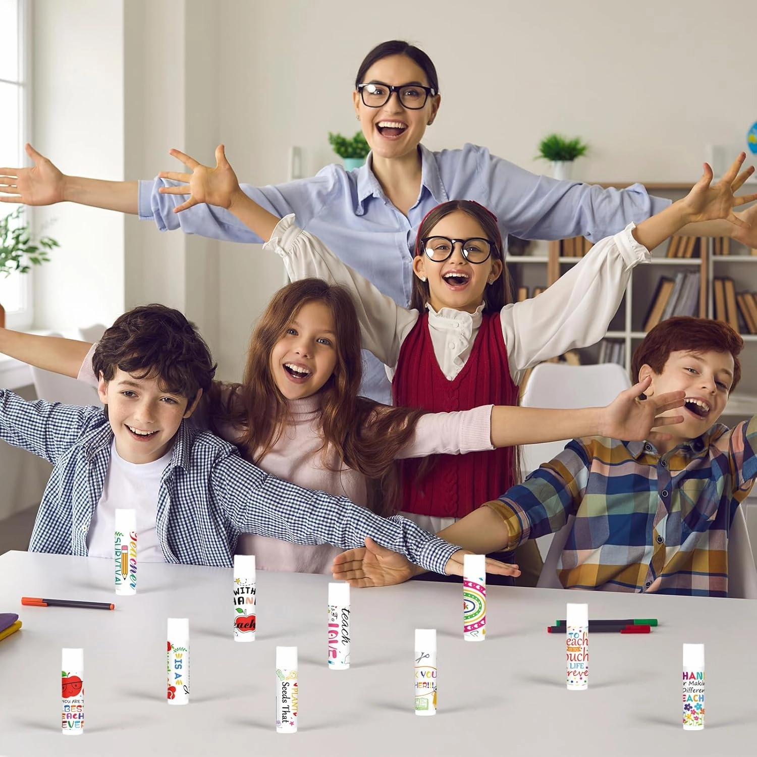 50 Pack Teacher Appreciation Lip Balm Bulk,Thank You Lip Care, Moisturizing and Nourishing Lip Balm for Teacher Appreciation Gifts Supplies