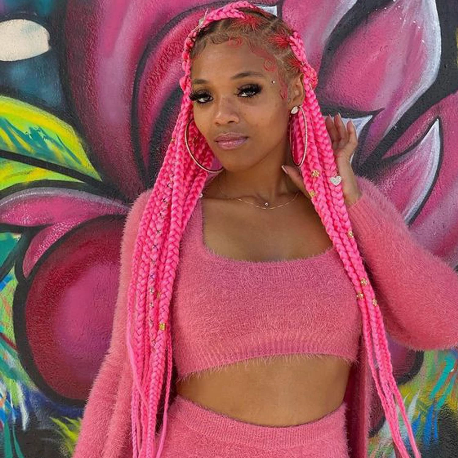 5pcs Hot Pink Braiding Hair Jumbo Braids Glow in the Dark Hair Pre Stretched 24inch Synthetic Colored Hair Extensions for Box Braids