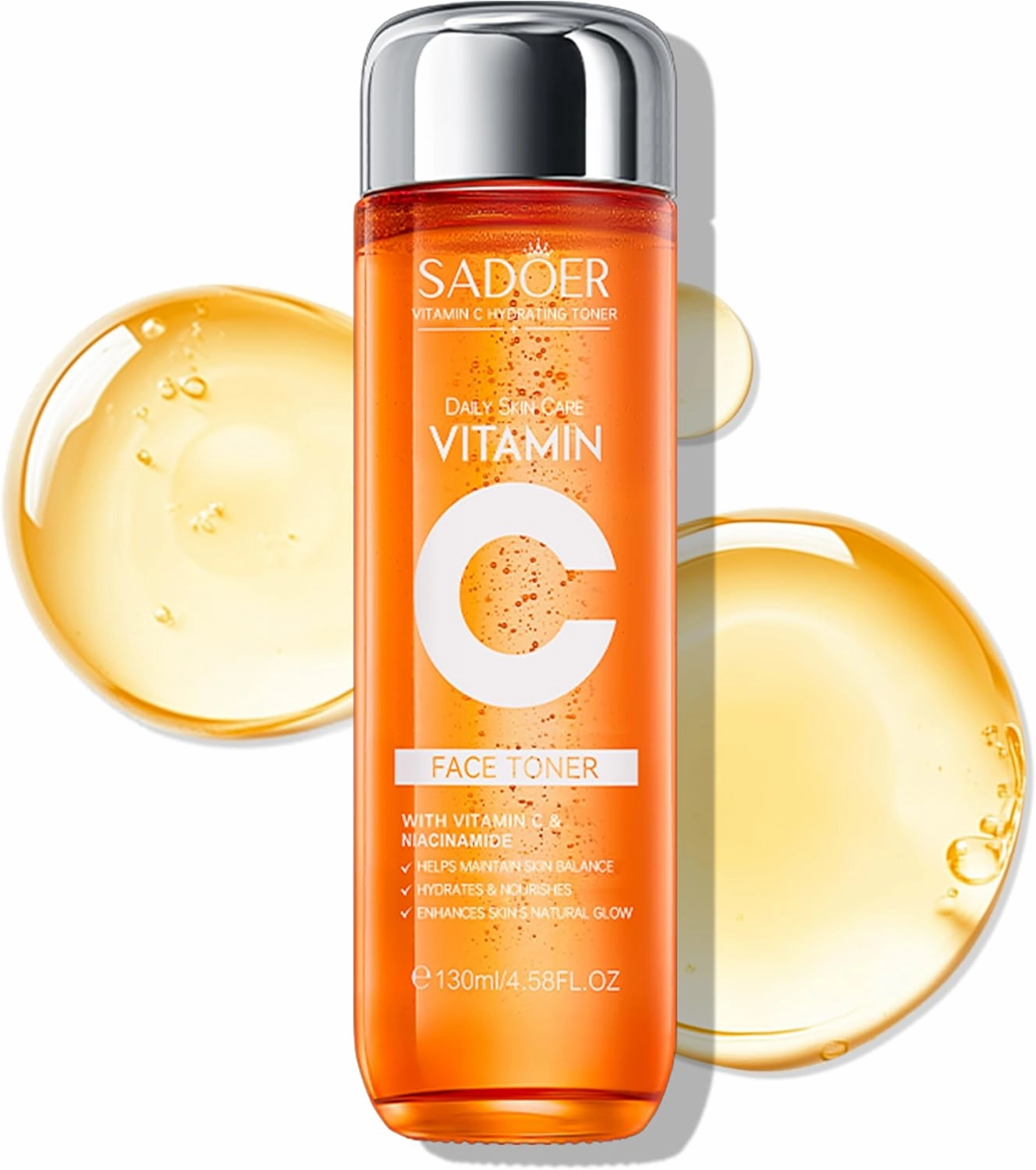 5X Vitamin C Toner Facial Care Toner, Hyaluronic Acid Hydrating Facial Treatment for Even Skin Korean Tone, Safe Glowing Skin 130ml,K-Beauty,Tiktok Gift, Women