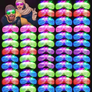 75PCS LED Glasses, Light Up Glasses, 5 Colors party glasses with 3 Light Modes, Glow in The Dark Party Supplies, Neon Party Favors for Birthday Gifts, Party Decorations, New Year, Carnival