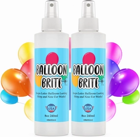 [2 Pack - 16 oz total] High Shine Spray for Latex Balloons - Balloon Shine for an Elegant Hi Gloss Finish in Minutes - Specially Formulated Balloon Glow Spray Made in USA