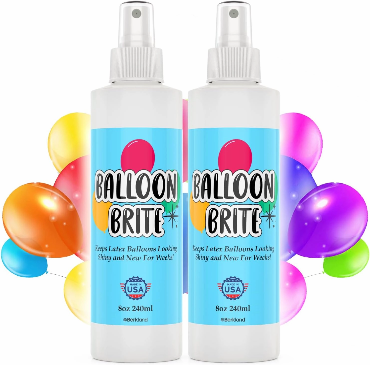[2 Pack - 16 oz total] High Shine Spray for Latex Balloons - Balloon Shine for an Elegant Hi Gloss Finish in Minutes - Specially Formulated Balloon Glow Spray Made in USA