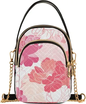 Abstract Art Illustrations Flowers Red trendy crossbody travel with multi pockets handbags for work mariconera para mujer