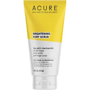 ACURE Brightening Body Scrub - Skin Renewal with Blend of Clay, Sea Salt & Niacinamide Extract - Rejuvenating Exfoliation for Soft, Refreshed Glowing Clear Skin - Suitable for All Skin Types - 6 Fl Oz