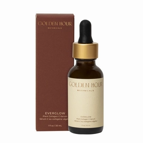 All Natural Organic Skin Care Products Made in USA, Vegan, Cruelty Free Collagen Face Serum, Moisturizing   Hydrating Facial Oil Moisturizer, Vitamin C, 1fl oz/ 30ml, Everglow