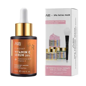 ANAI RUI Turmeric Viamtin C Clay Mask Set-Rose Facial Mask-Avocado Green Tea Mud Mask,Clay Mask Set  20% Vitamin C Serum Skincare Set