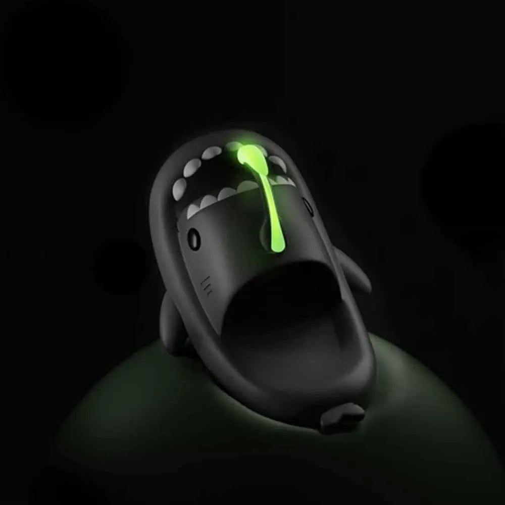 Angler Fish Slides, Cute Cartoon Shark Slippers, Cloud Shark Slides, Super Soft Anglerfish Shark Slides Glow in the Dark