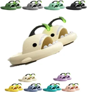 Angler Fish Slides, Cute Cartoon Shark Slippers, Cloud Shark Slides, Super Soft Anglerfish Shark Slides Glow in the Dark