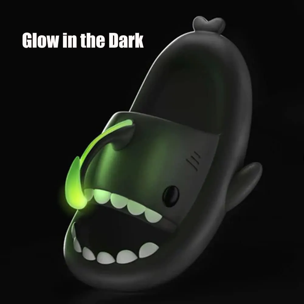 Angler Fish Slides, Cute Cartoon Shark Slippers, Cloud Shark Slides, Super Soft Anglerfish Shark Slides Glow in the Dark