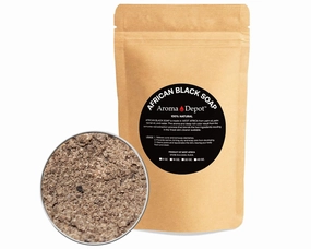 Aroma Depot Raw African Black Soap POWDER 2 lb / 32 oz Natural Raw soap for Acne, Eczema, Psoriasis, Scar Removal Face And Body Wash. Handmade and Powdered Form. Reduces Discoloration.