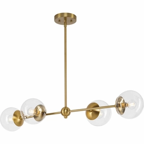 Atwell Four Light Island Pendant in Brushed Bronze