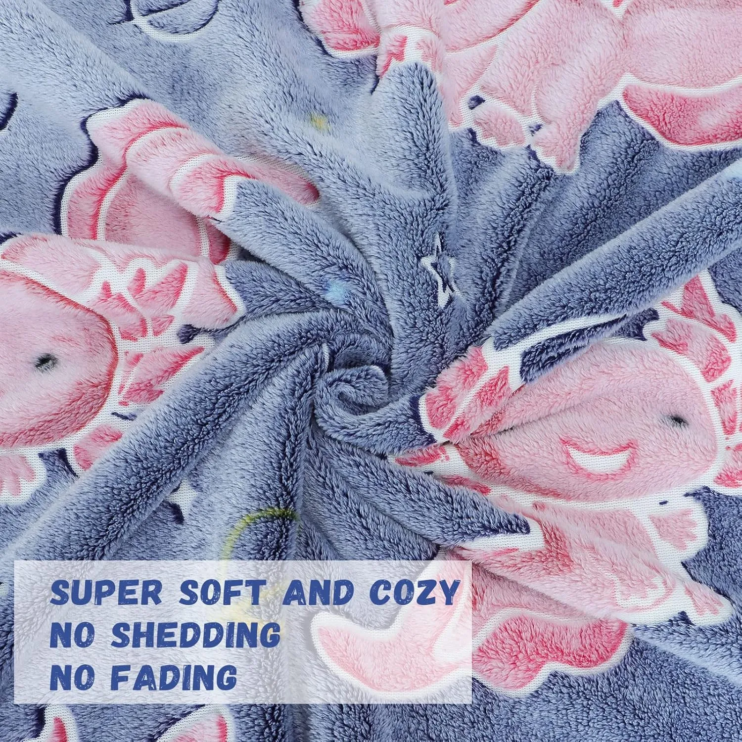Axolotl Blanket for Kids Glow in The Dark Salamander Blanket Pink Cute Soft Cozy Blue Throw Gifts for Boys Teens Girls Toddlers Birthday
