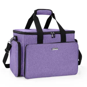 BAFASO Large Cosmetic Bag Makeup Bag with Adjustable Dividers, Travel Makeup Case Holds Cosmetics and Hair Supplies, Purple