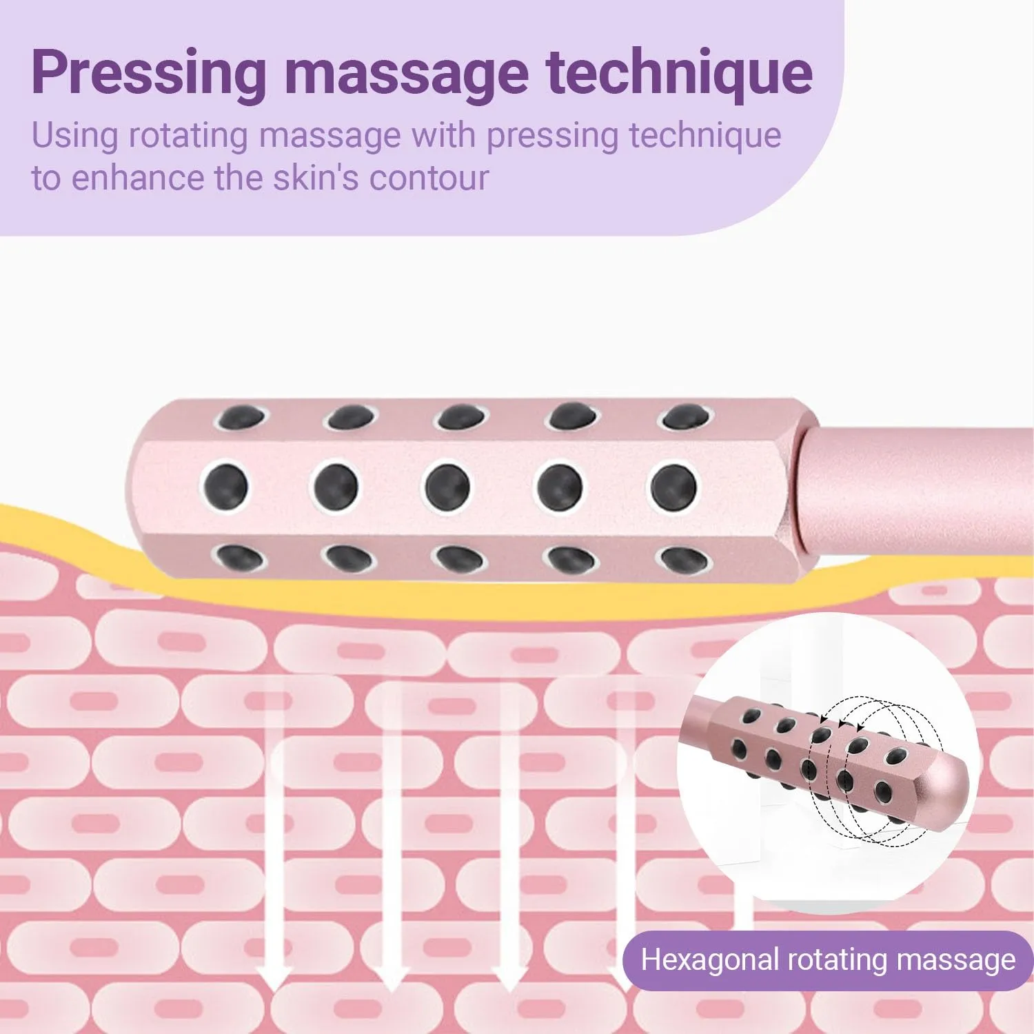 Beauty Sculptor Roller – Uplifting Facial Massager for Skin Firming and Glow, Anti-Aging Face Tool for Daily Skincare Routine, Made of Germanium Alloy with Portable Ergonomic Design(24 Ge Pink,1 PCS)