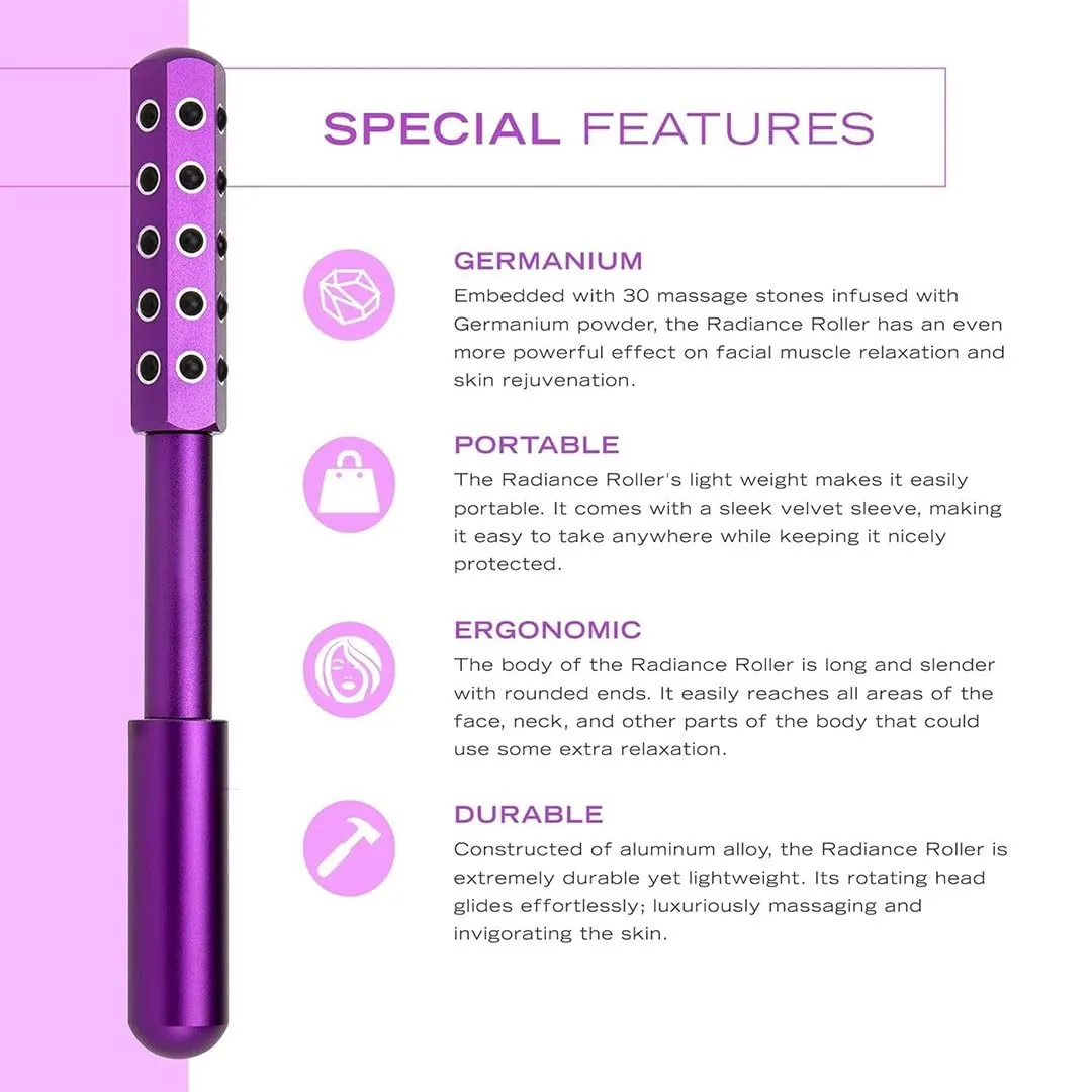 Beauty Sculptor Roller – Uplifting Facial Massager for Skin Firming and Glow, Anti-Aging Face Tool for Daily Skincare Routine, Made of Germanium Alloy with Portable Ergonomic Design(24 Ge Pink,1 PCS)