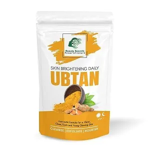 Beauty Secret Ayurvedic Skin Brightening Ubtan (Natural Face Wash Powder) for Flawless and Glowing Skin - Enriched with Turmeric, Aloe Vera & Sandalwood - (Pack Of 1) 100gm