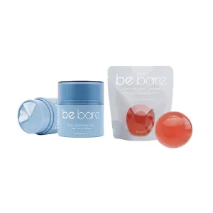 Bebare Double Cleanse Duo: Peach Jelly Ball Cleanser (1.41 Fl oz) and Twist Cleansing Balm (1.69 Fl oz)
