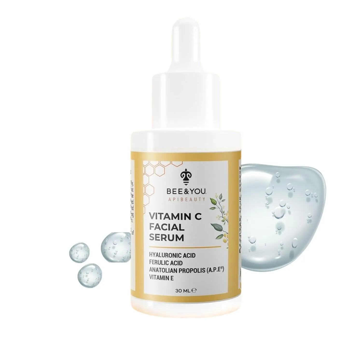 Bee and You Vitamin C Face Serum | Anti Aging, Dark Spot Remover, Glow Up Skin Brightener with Propolis, Vitamin E & Ferulic Acid – 1 fl oz