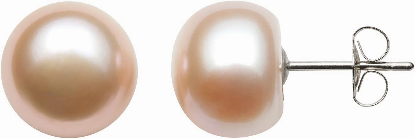 Belacqua Natural Pink Cultured Freshwater Pearl Stud Earrings for Women in Sterling Silver | Hypoallergenic Earrings | Genuine Cultured Pearls | Gifts for Her (5.5 to 9.5 mm)