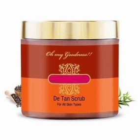 BK De Tan Scrub for Tan Free and Even Skin with Basil, Clove Oil, Sesame Seed Oil, and Lemon Peel Extracts for Clear & Smooth Skin, 100ml