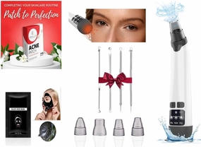 Blackhead Remover Kit – 3-in-1 Blackhead Remover Device with 4 Blackhead Extraction Tools | 3 Charcoal Masks & 144 Acne Patches | Deep Pore Cleansing for Blackheads | Acne Patches for Unisex