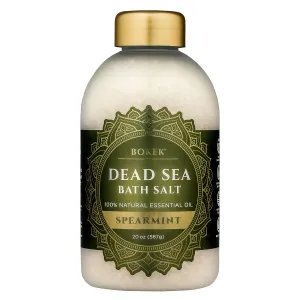Bokek Bokek Organic Spearmint Bath Salt, Dead Sea Salt Scented With Certified Organic Essential Oil, 20 Ounce Jar, White, Spearmint, 20 ounces