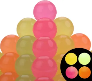 Bouncy Balls - 100 Pcs Small Bouncing Balls - 25 mm Glow in The Dark Bouncy Balls - Glow Party Bouncing Balls for Kids - Small Rubber Balls Bulk Vending Machine Toys - Mini Bouncy Balls - Easter Toys