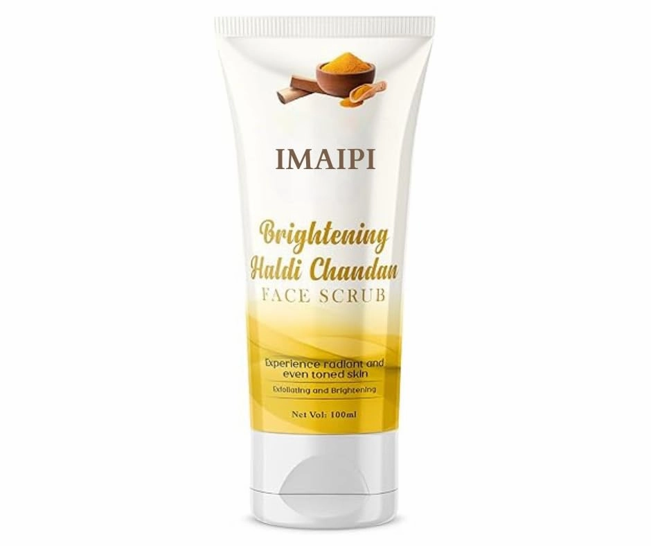 Bri..ghten.ing Haldi Chan.dan Face Sc rub, 100 ml, Ex.folia..ting Facial Scrub for All Skin Types