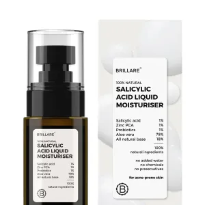 BRILLARE Salicylic Acid Liquid moisturizer For Clear, Acne Prone Skin,100% Natural Probiotics With Salicylic Acid and Zinc, Helps Remove Dead Skin Cells, Lighten Dark Spots