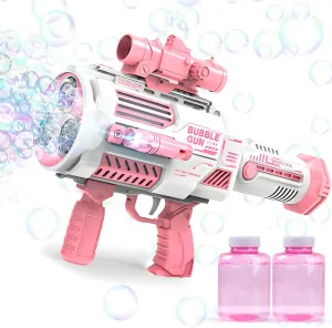 Bubble Machine Toys for Kids 4-6: Automatic Bubble Machine Rechargeable Bubble Guns for Kids Ages 4-8 Party Favors for Kids Outdoor Toys Birthday Gifts for 3 4 5 6 7 8 Years Old Boy, Pink