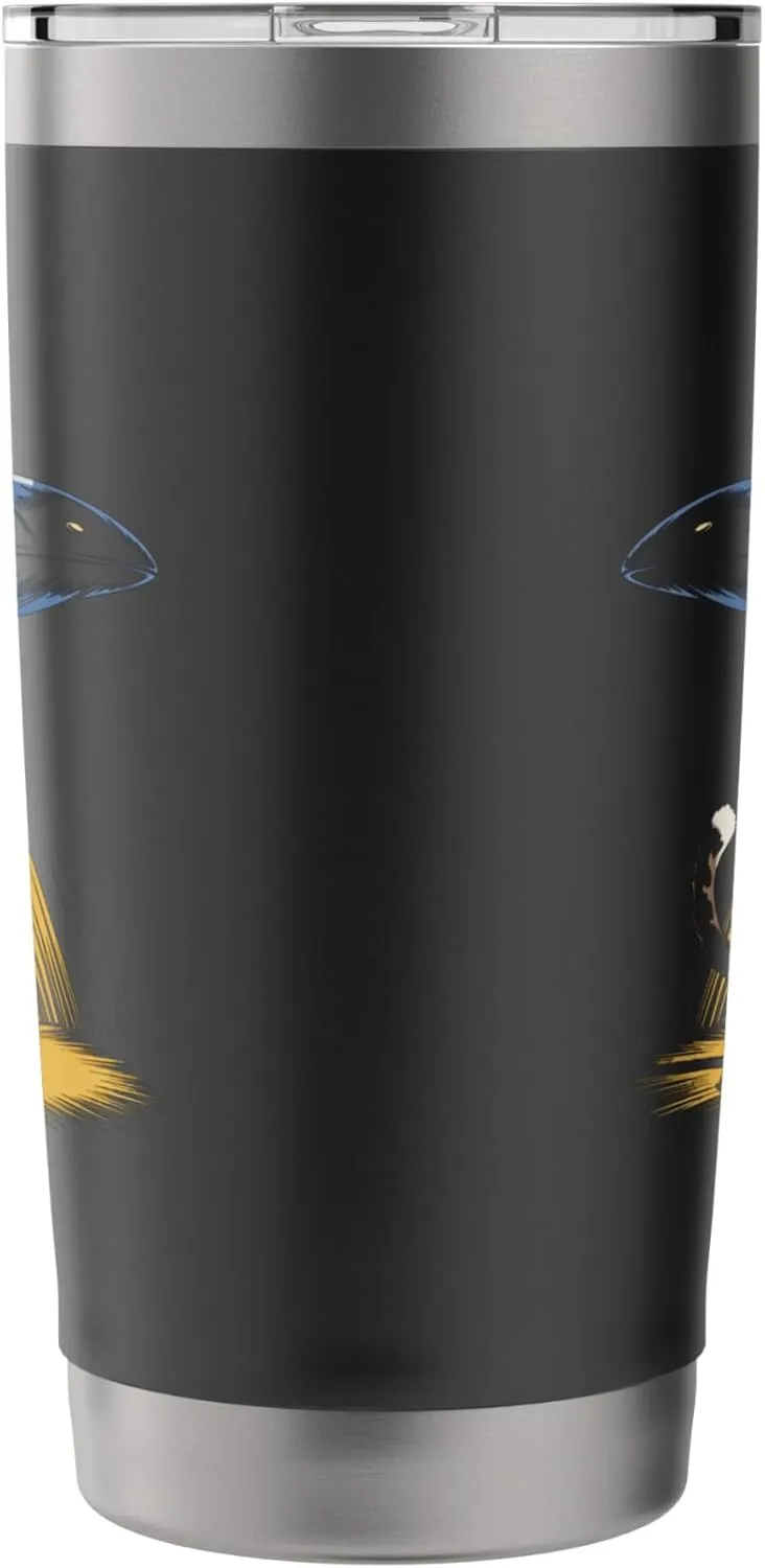 Cat Reaching for UFOs in Alien Forest Scene Stainless Steel Insulated Tumbler