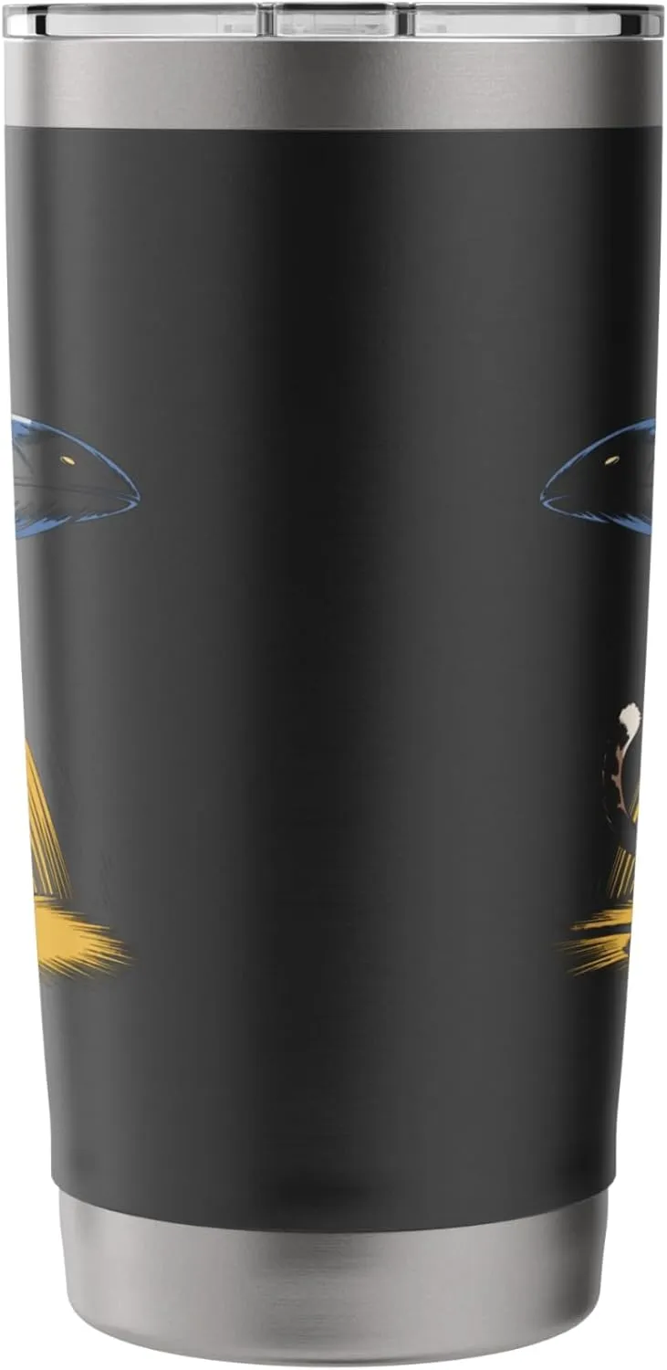 Cat Reaching for UFOs in Alien Forest Scene Stainless Steel Insulated Tumbler