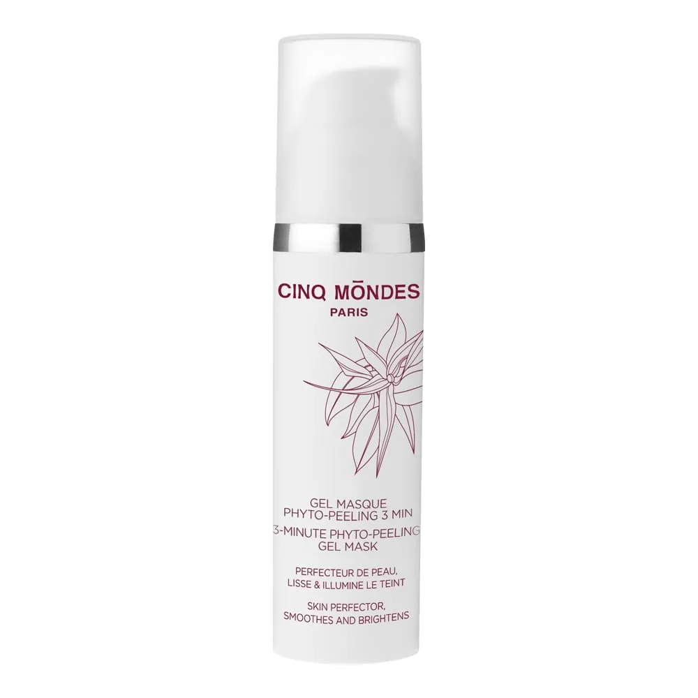 Cinq Mondes 3 Minute Phyto Peeling Gel Mask- 1.7oz - Natural Fruit AHAs And Glycolic Acid Exfoliate,Tighten pores And Clarify Blemishes For Glowing Skin