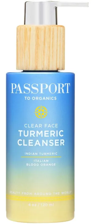 Clear Face Turmeric Cream Cleanser - Gentle, Everyday Face Wash with Turmeric, Olive Oil and Aloe Vera - Moisturizing Face Wash with Antioxidants for Anti-Aging - 4oz.
