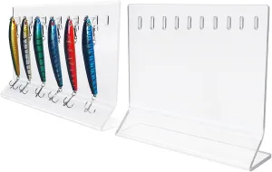 Clear Fishing Lure Display Stand, Acrylic Lure Stands for 10 Lures Each ,Fishing Lures Kit Set Storage Decoration for Fishing Store Bait and Accessories（2pieces）